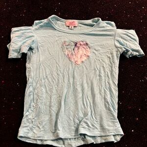 NWT Sofi Denny’s boutique cold shoulder heart tie dye shirt top
